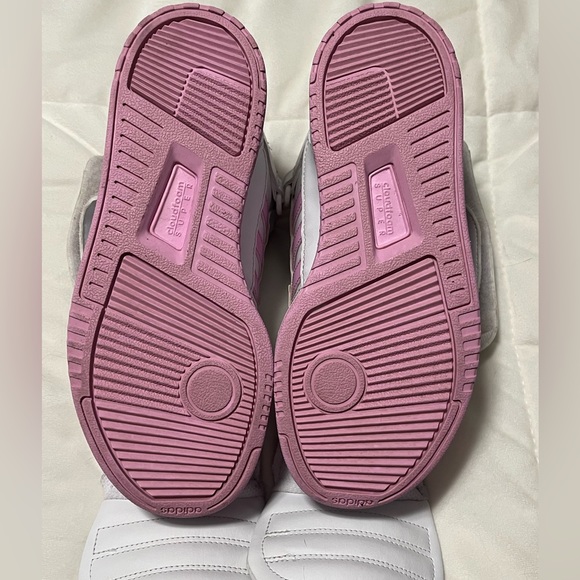 Adidas high top cloudfoam sneaker pink and white girls size 3 - Picture 12 of 16